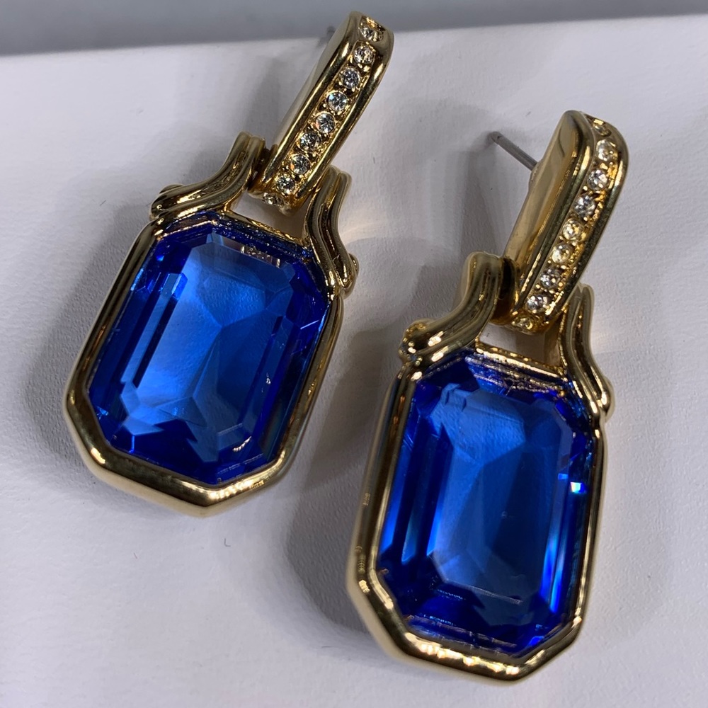 Vintage Blue crystal pendant  earrings